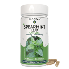 Bloofah Spearmint Leaf Supplement | Spearmint (Mentha spicata) Powder | 100% Pure, Natural, Gluten-Free Formula Herbal Supplements for Overall Wellness | 1000mg Per Serving - Bloofah