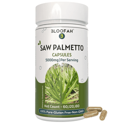 Bloofah Saw Palmetto Extract Capsules 5000mg - Natural Prostate Health Support Supplement | Non-GMO and Gluten Free Formula Extra Strength Saw Palmetto Berry Powder (Serenoa repens) - Bloofah