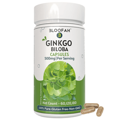 Bloofah Ginkgo Biloba Leaf Capsules 2300mg | 100% Pure Ginkgo Biloba Leaf Extract 10:1 & Powder | Non-GMO, Gluten Free Formula Health Supplement for Overall Wellbeing - Bloofah