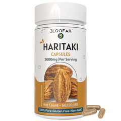 Bloofah Haritaki Capsules 5000mg | Natural Digestive Health Supplement | 100% Pure Haritaki (Terminalia chebula) Fruit Extract 10:1 Powder | Non-GMO, Gluten Free Formula Herbal Supplement - Bloofah