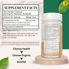 Bloofah Fenugreek Seed Capsules 5000mg | 100% Natural Fenugreek Seed Extract 10:1 (Trigonella foenum-graecum) Herbal Supplement for Overall Health Well-Being | Non-GMO, Gluten Free - Bloofah