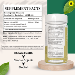 Bloofah Fennel Seed Capsules 5000mg | 100% Pure Fennel Seed Extract 10:1 (Foeniculum vulgare) Powder | Non-GMO, Gluten Free Formula for Overall Health Supplement - Bloofah