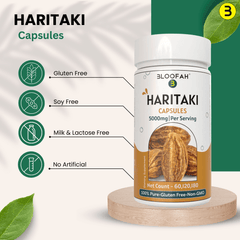 Bloofah Haritaki Capsules 5000mg | Natural Digestive Health Supplement | 100% Pure Haritaki (Terminalia chebula) Fruit Extract 10:1 Powder | Non-GMO, Gluten Free Formula Herbal Supplement - Bloofah