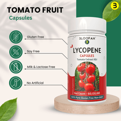 Bloofah Lycopene Tomato Fruit Extract Capsules 500mg | 10:1 Powder Per Serving 5000mg | Rich in Natural Lycopene | Premium Herbal Supplement for Vitality & Wellness | Non-GMO, Gluten-Free - Bloofah