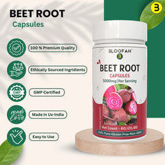 Bloofah Beet Root Extract Capsules 5000mg | Premium Herbal Supplement, Non-GMO, Gluten-Free, Natural Beet Root Extract 10:1 Powder (Beta vulgaris) for Overall Health - Bloofah