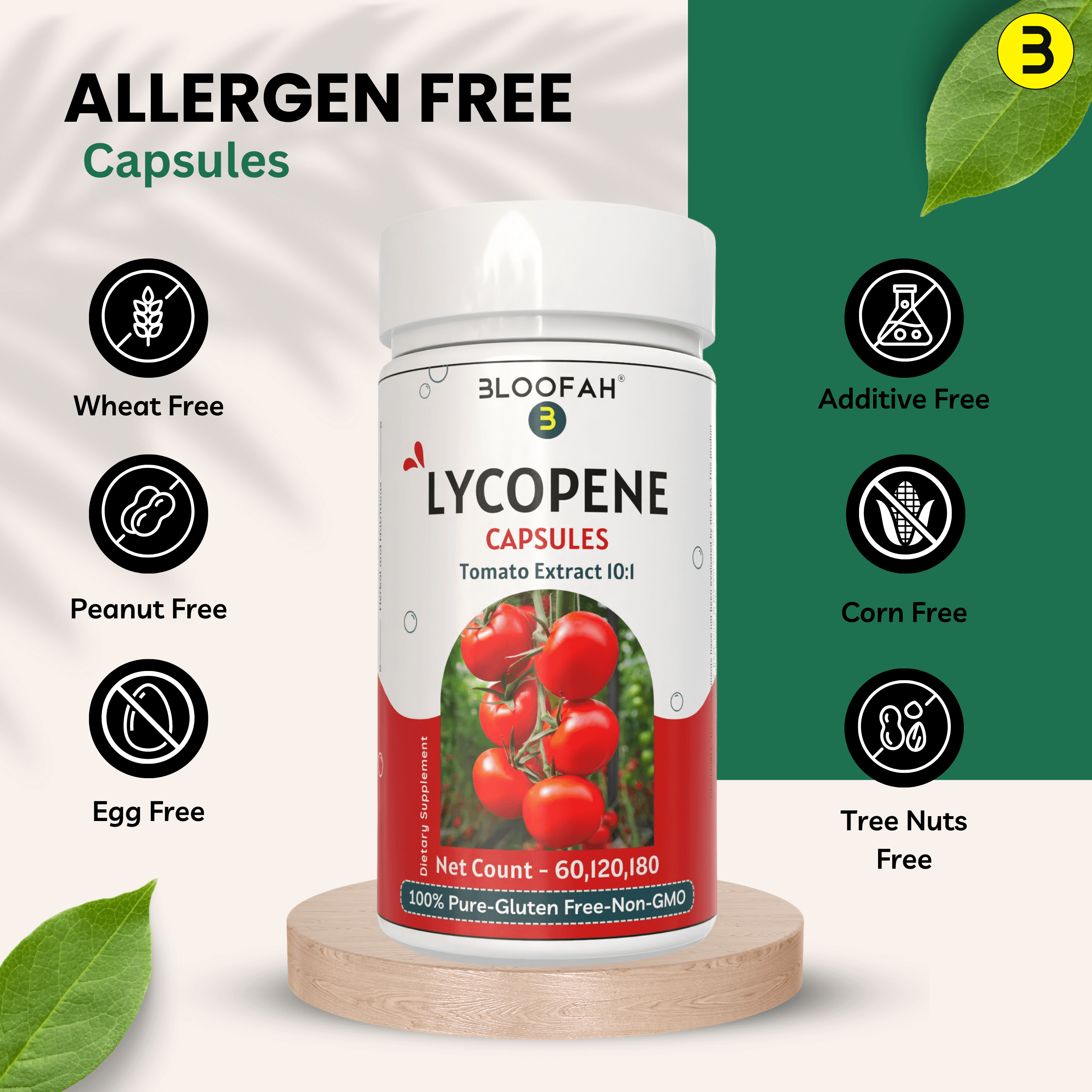 Bloofah Lycopene Tomato Fruit Extract Capsules 500mg | 10:1 Powder Per Serving 5000mg | Rich in Natural Lycopene | Premium Herbal Supplement for Vitality & Wellness | Non-GMO, Gluten-Free - Bloofah