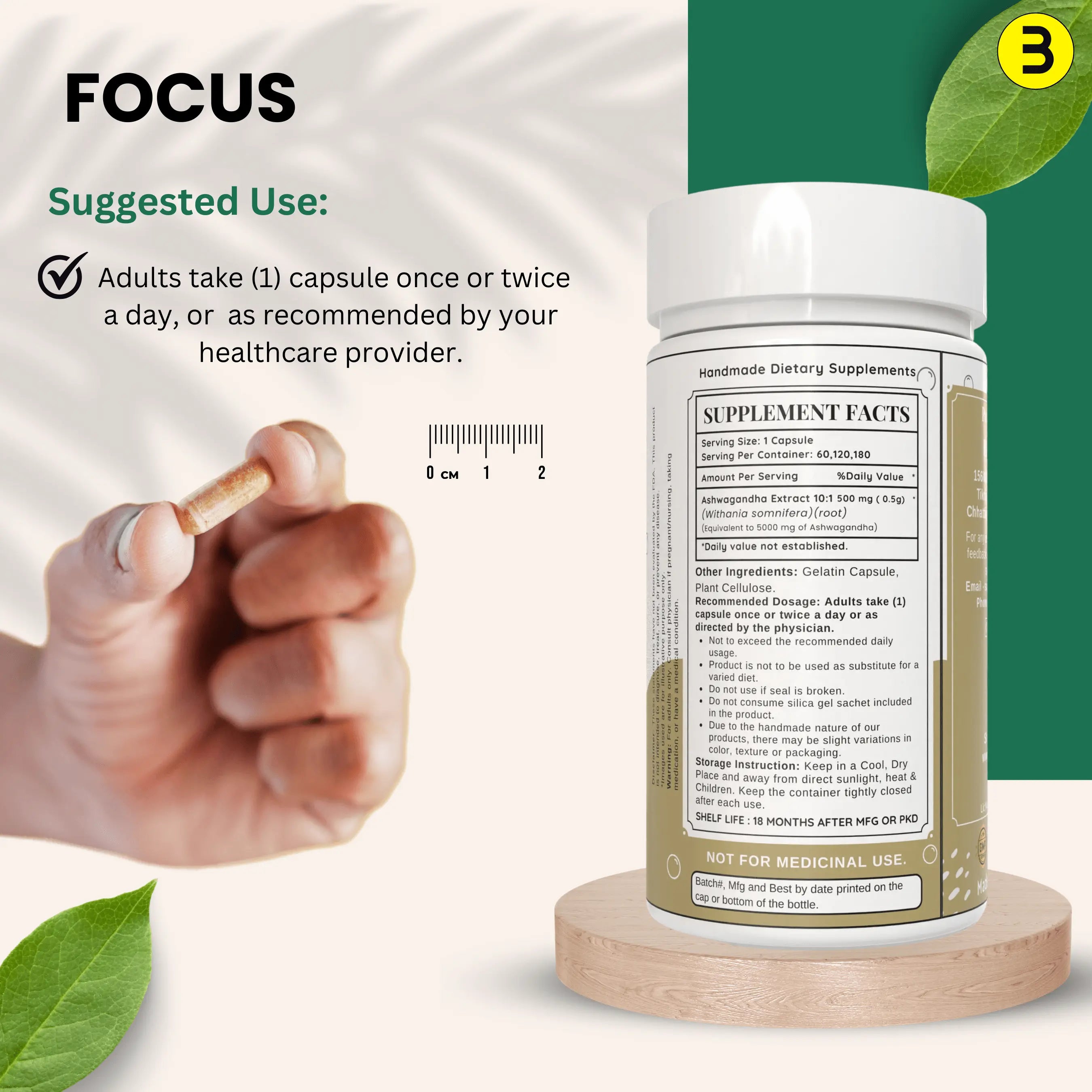 Bloofah Ashwagandha Capsules 5000mg - (Withania somnifera) 10:1 Extract Powder, 100% Natural & Pure, Non-GMO, Gluten-Free, Extra Strength Herbal Suppleemnt for Men & Women - Bloofah