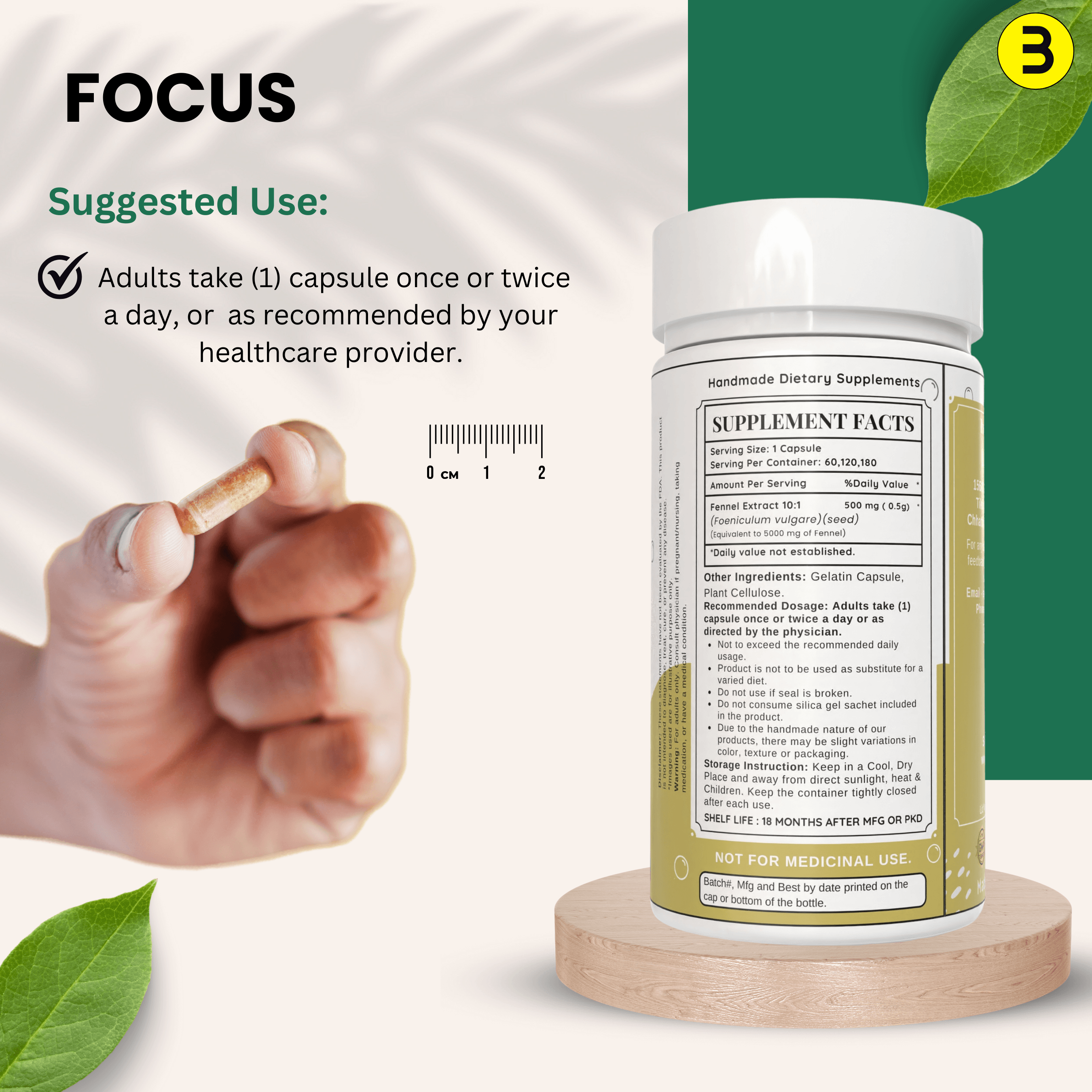 Bloofah Fennel Seed Capsules 5000mg | 100% Pure Fennel Seed Extract 10:1 (Foeniculum vulgare) Powder | Non-GMO, Gluten Free Formula for Overall Health Supplement - Bloofah