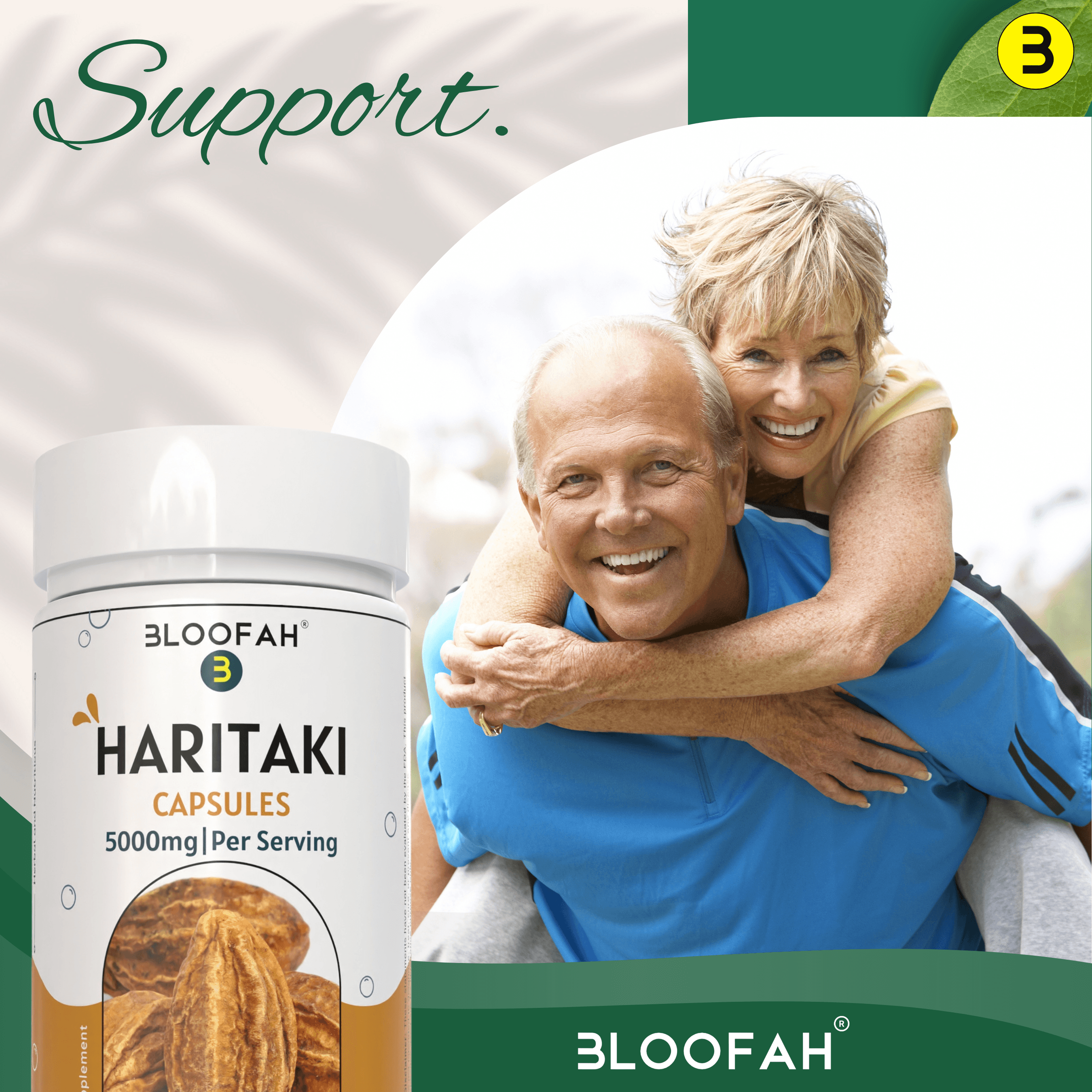 Bloofah Haritaki Capsules 5000mg | Natural Digestive Health Supplement | 100% Pure Haritaki (Terminalia chebula) Fruit Extract 10:1 Powder | Non-GMO, Gluten Free Formula Herbal Supplement - Bloofah